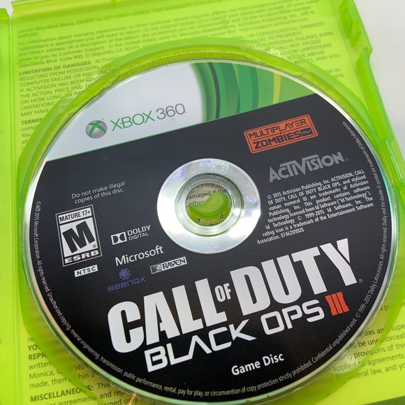 Xbox 360 Call of Duty Black Ops III Game Preowened w/ Case Microsoft - Picture 8 of 13